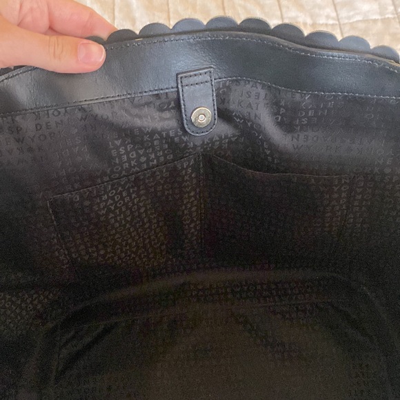 Kate Spade black scalloped purse with gold hardware - Picture 6 of 8